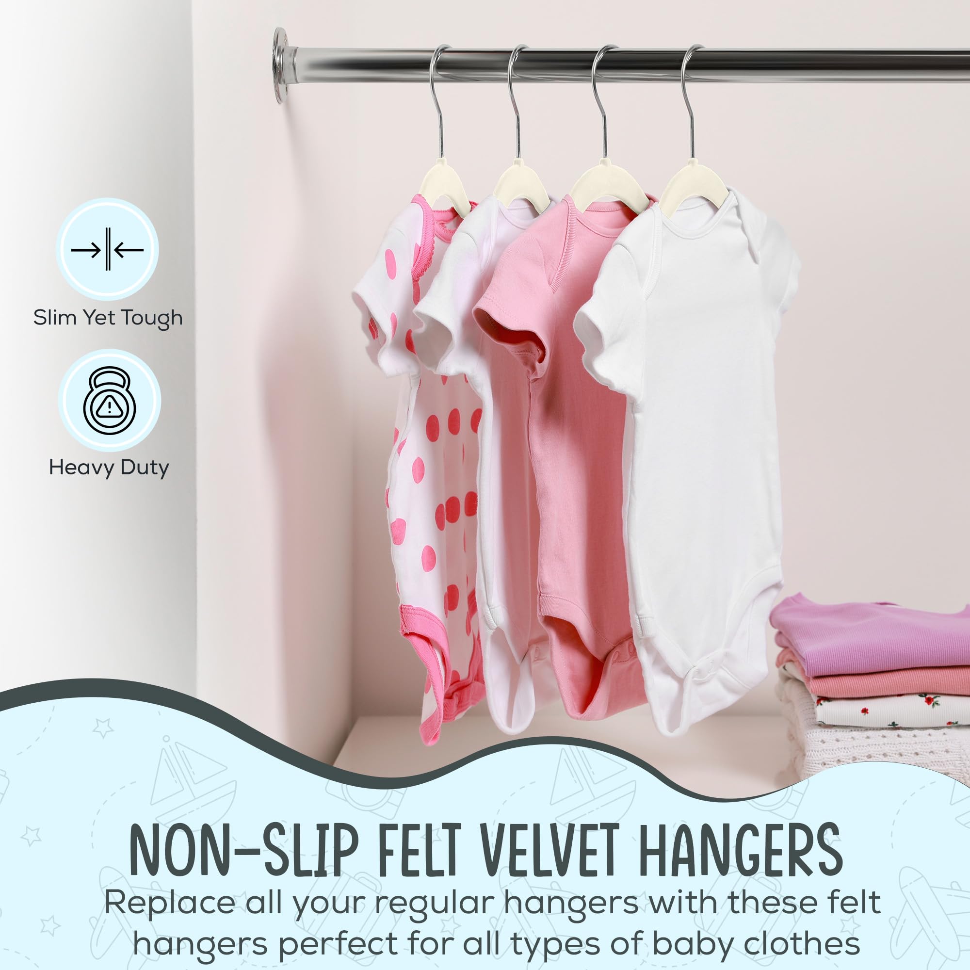 TechZoo ensemble de 50 cintres organisé pour dressing enfant