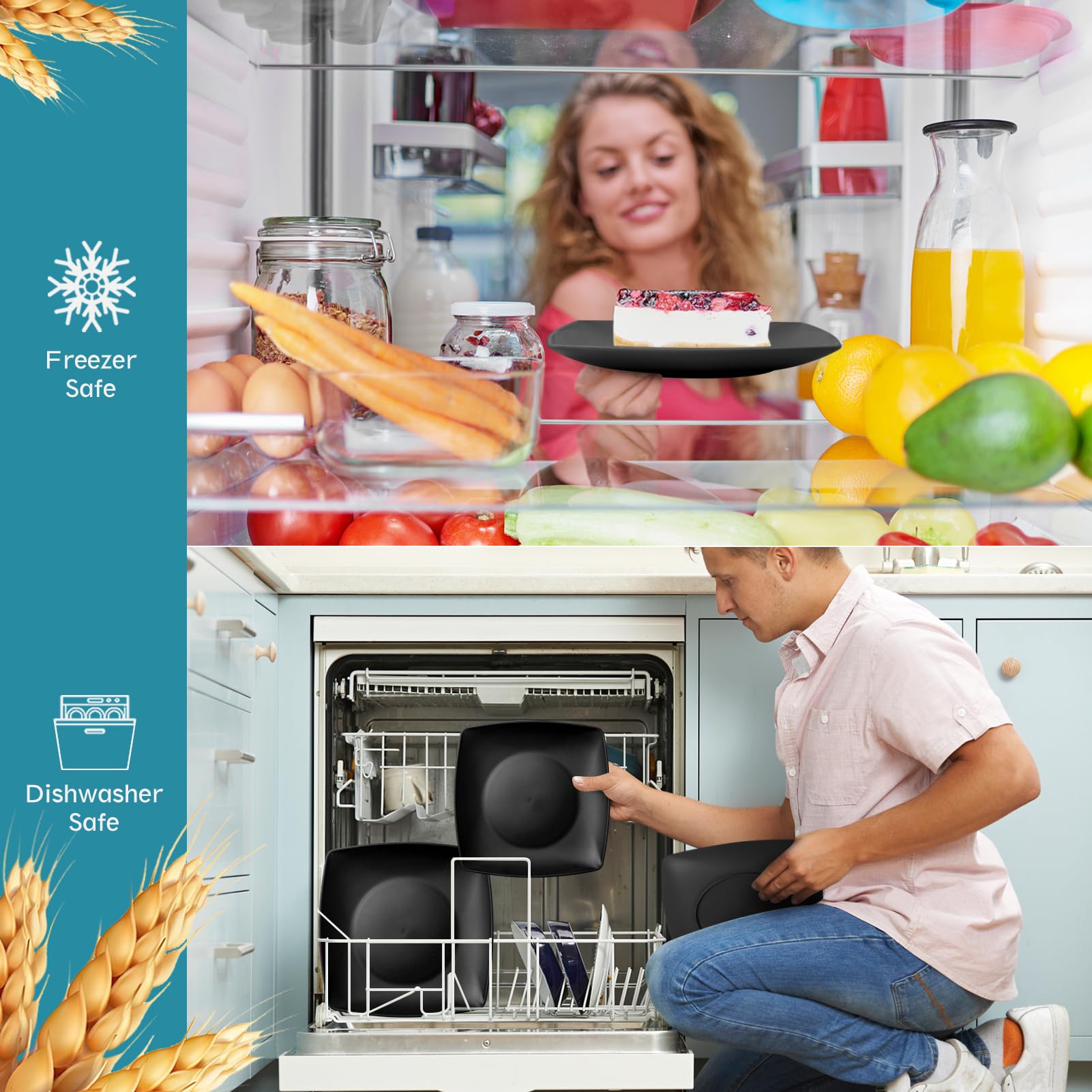 Teivio vaisselle empilée pour gain de place, design carré pratique pour rangement