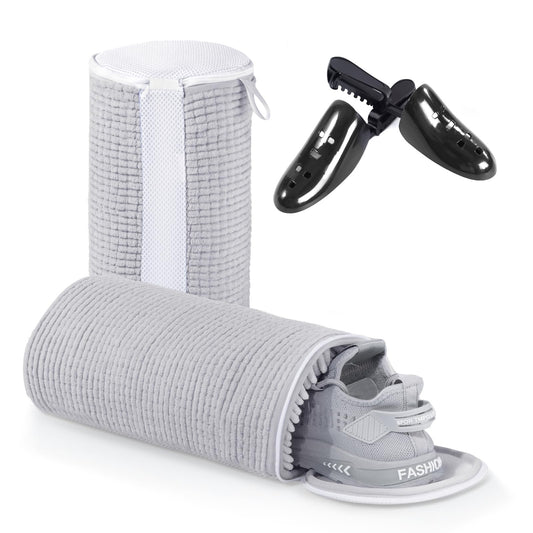 Teletrogy vue avant du sac de lavage gris, protection pratique