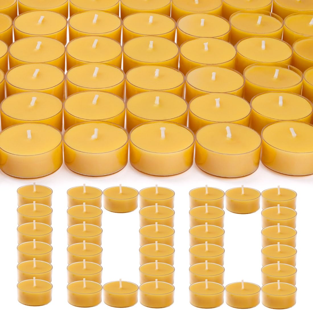 TELOSMA emballage de 100 chauffe-plats jaune montrant la quantité et l’offre pratique