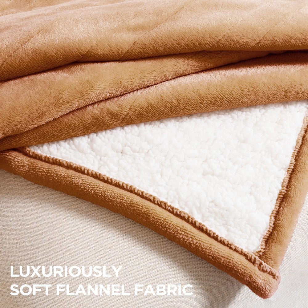 Templewet plaid drapé sur lit illustrant la taille 50 x 60 pouces pratique