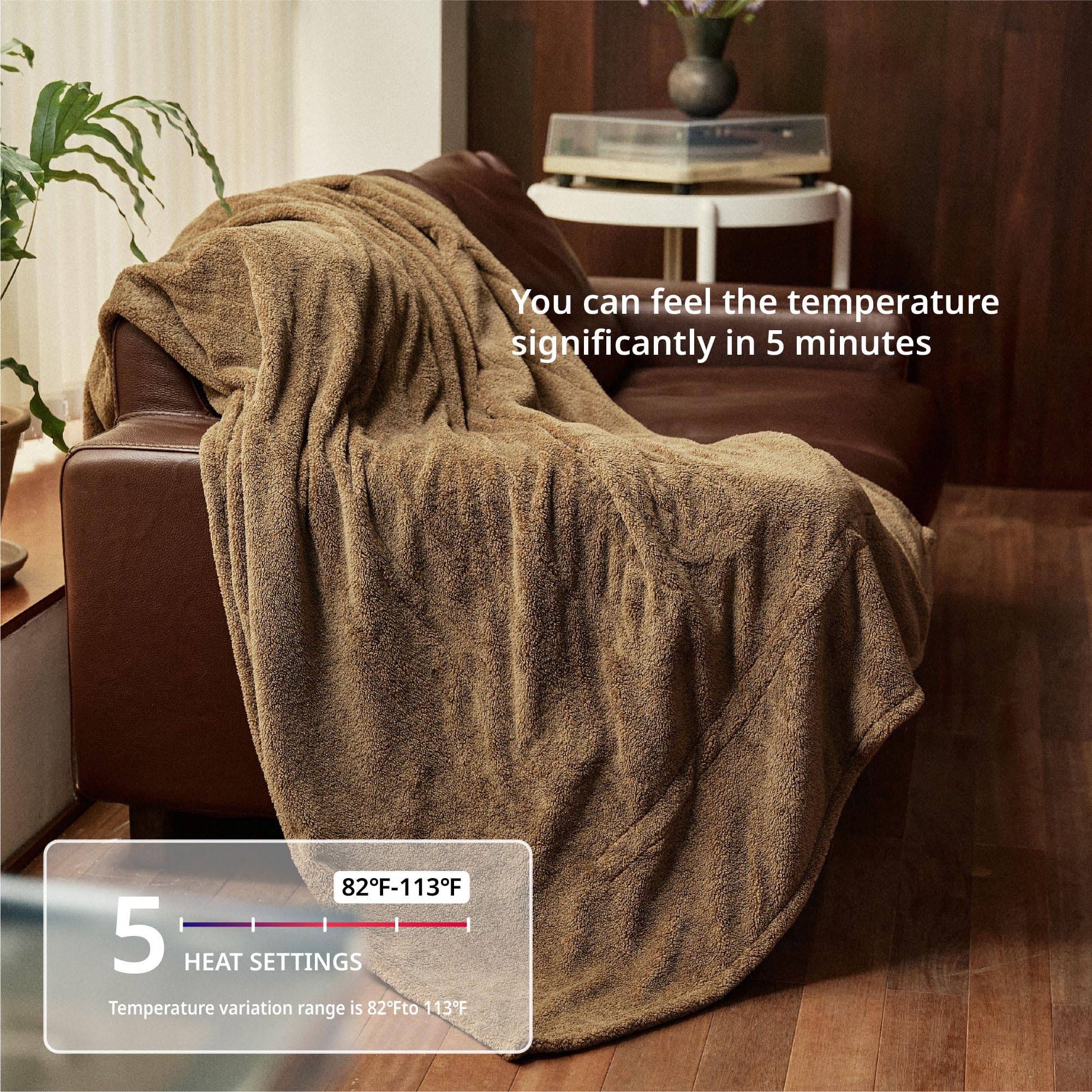 Templewet plaid en ambiance salon illustrant confort et chaleur conviviale