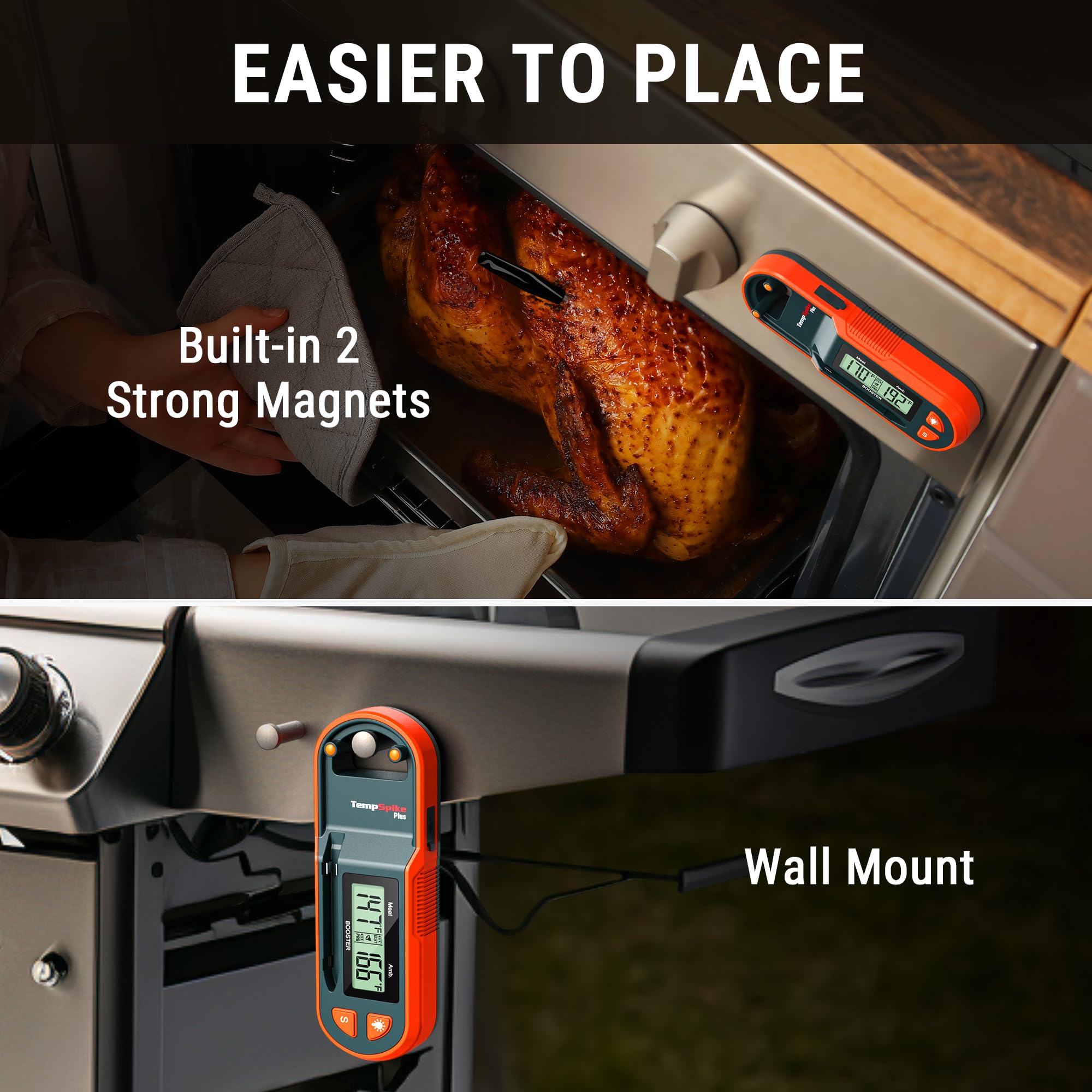 TempPro installation sur barbecue démontrant fixation sûre et accès rapide