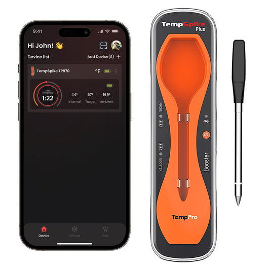 TempPro TempSpike vue avant du produit montrant le thermomètre compact