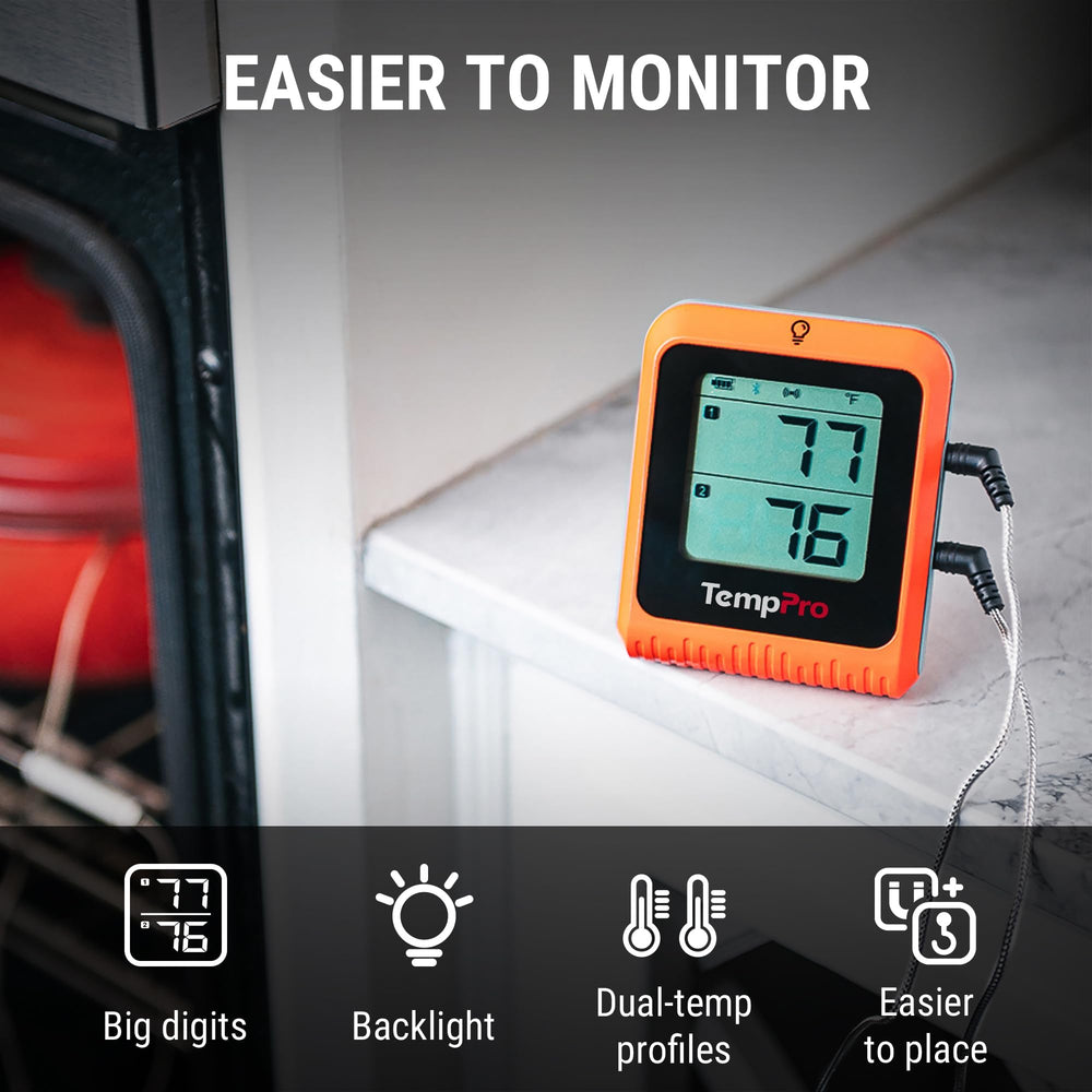 TempPro application mobile affichant deux températures et alertes personnalisées