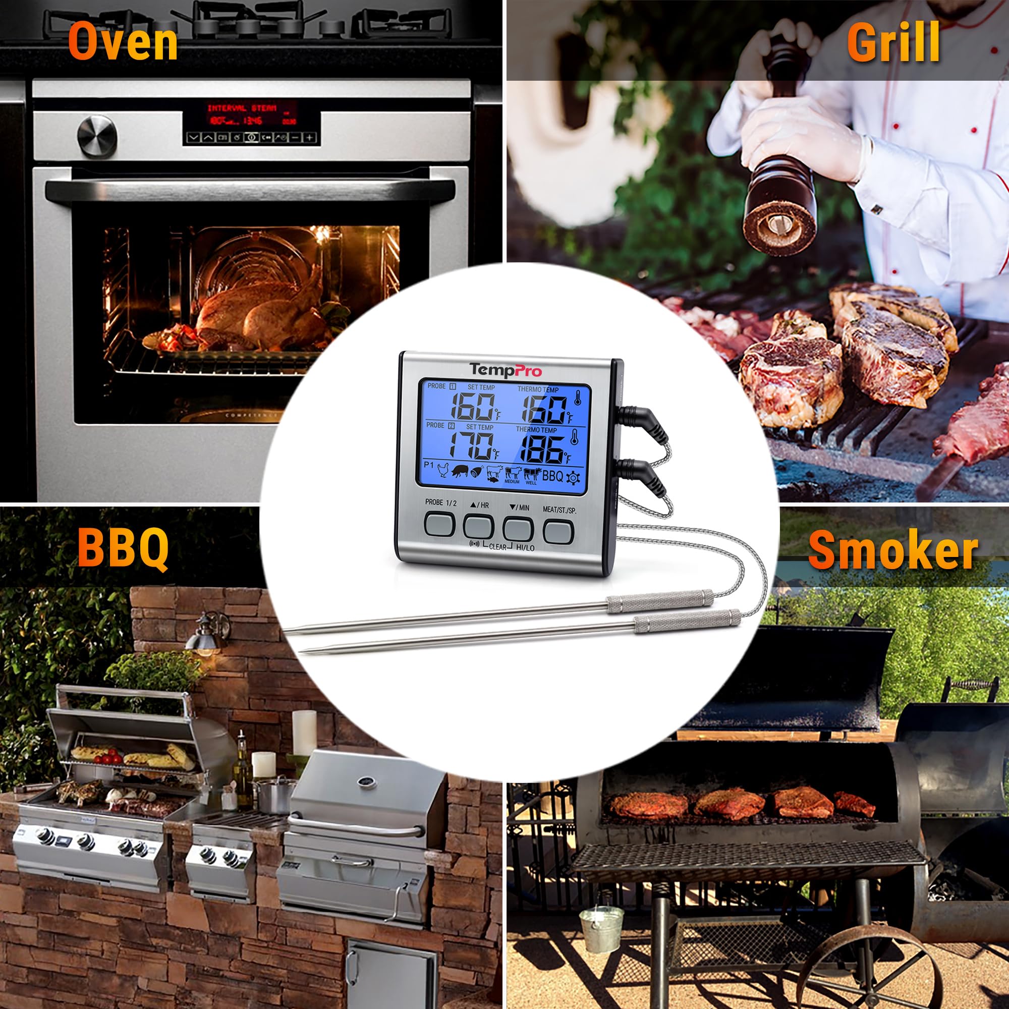 TempPro TempTrack en situation barbecue extérieur pour cuisson maîtrisée