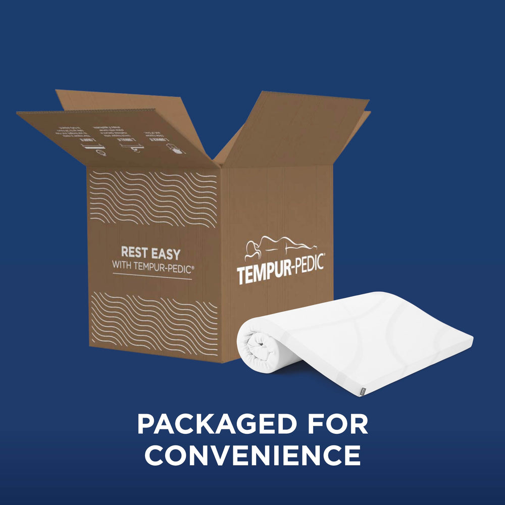 Tempur-Pedic comparaison montrant surmatelas sur matelas usé pour remise à neuf