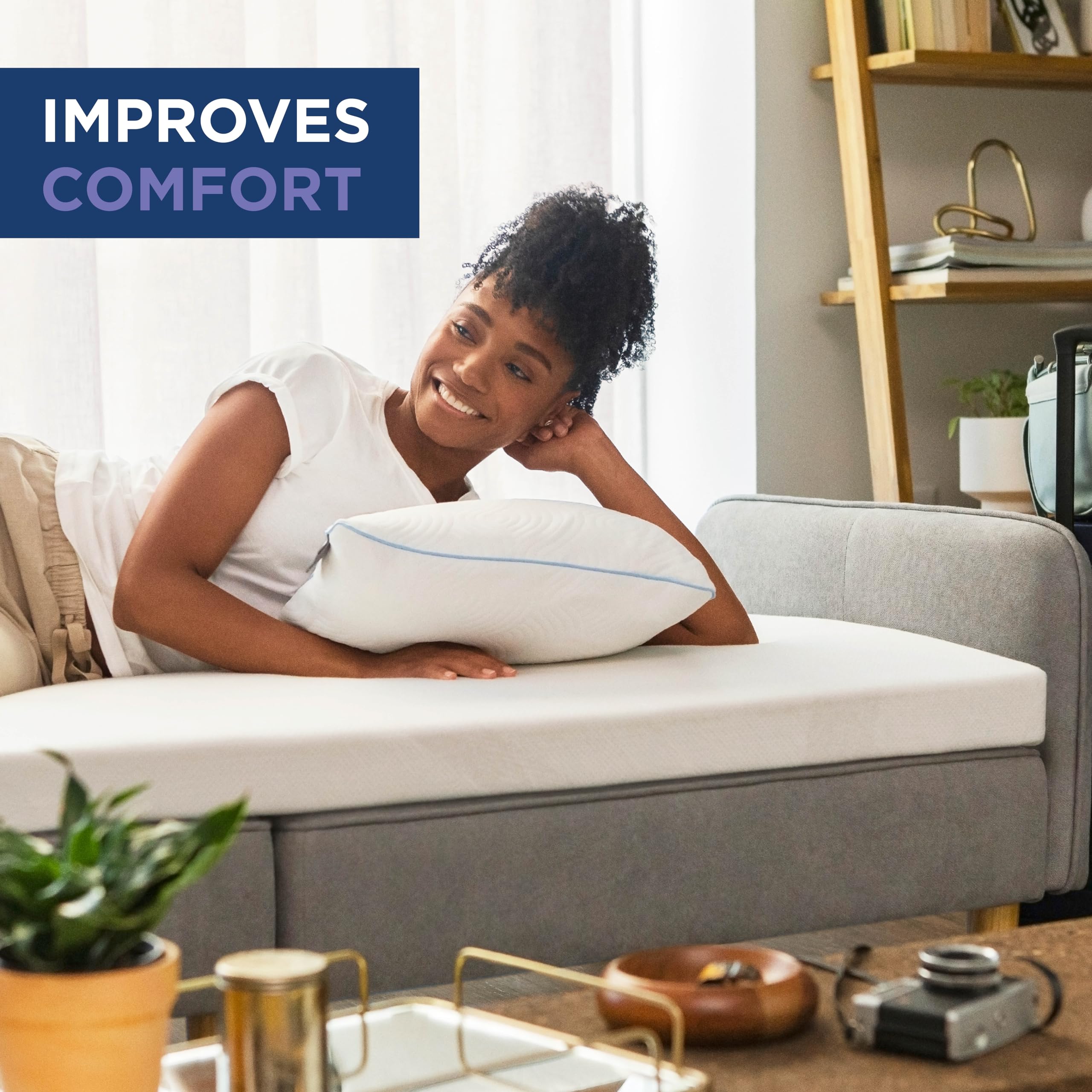 Tempur-Pedic coupe montrant 3 pouces d’épaisseur pour meilleur amorti
