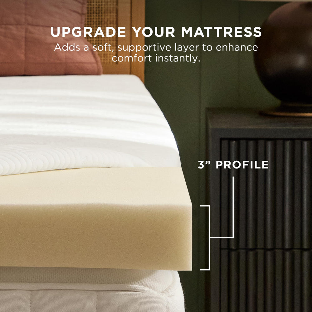 Profil du surmatelas de 2 pouces Tempur-Pedic montrant l’épaisseur et le soutien