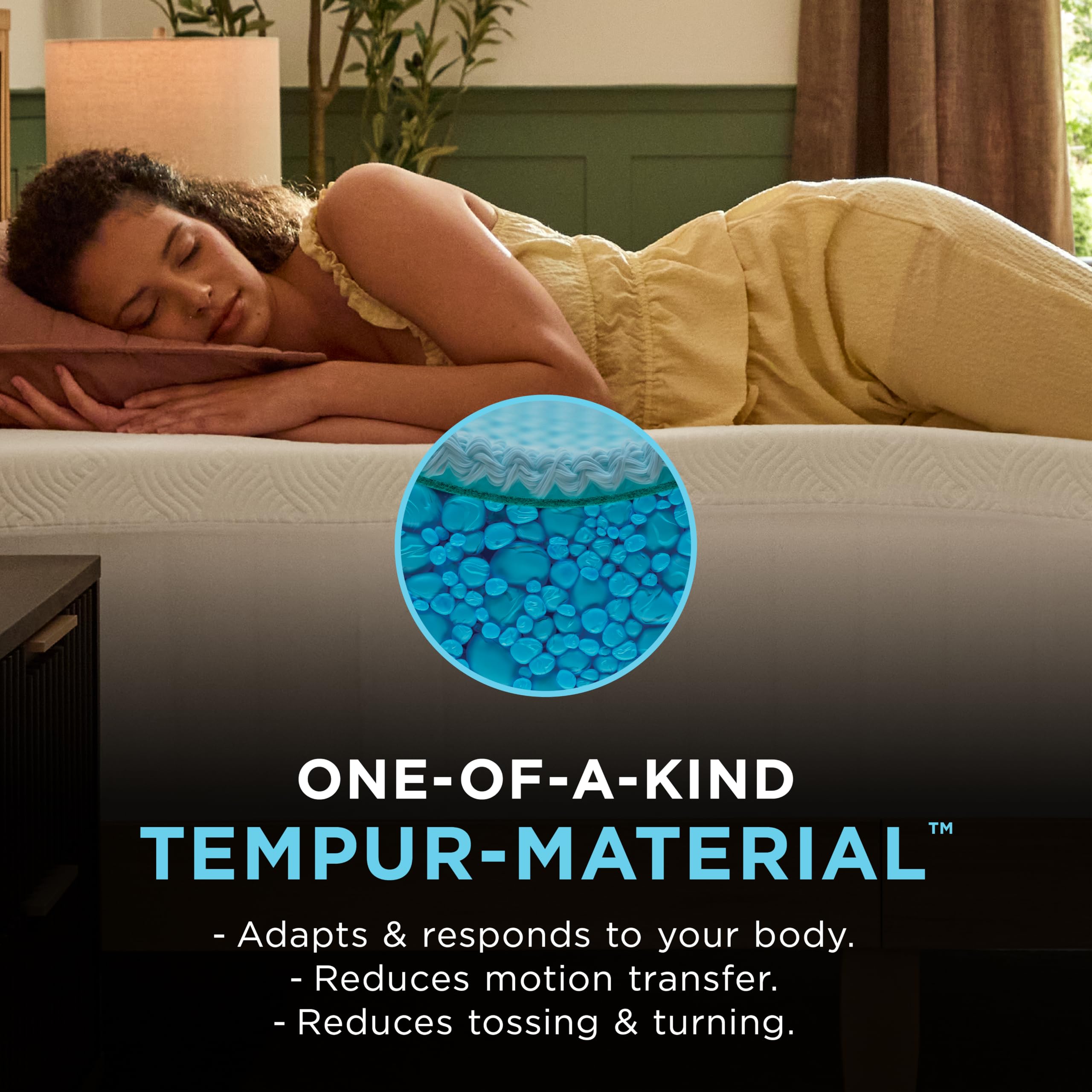 Surmatelas Tempur-Pedic posé sur un lit queen, améliore la surface de sommeil