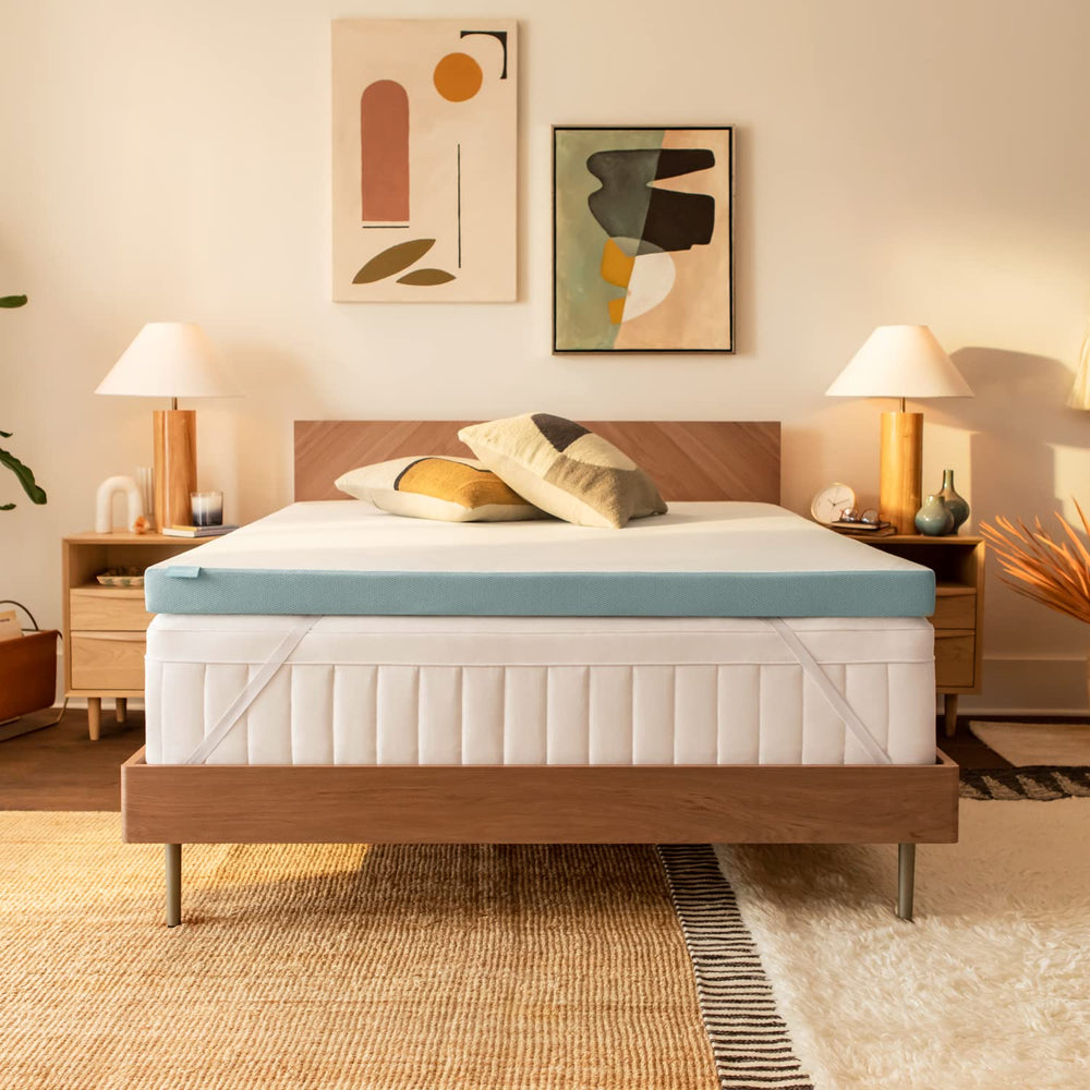 Tempur-Pedic surmatelas vue avant montrant coupe et finition, confort immédiat