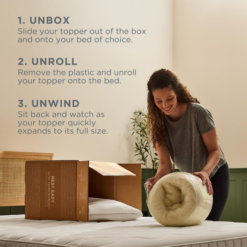 Tempur-Pedic surmatelas avec oreillers et draps prêt à dormir