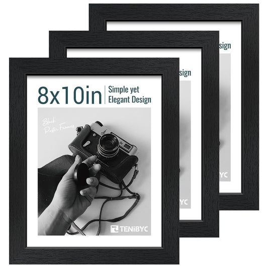 TENIBYC cadre 8x10 face montrant finition bois noir et élégance