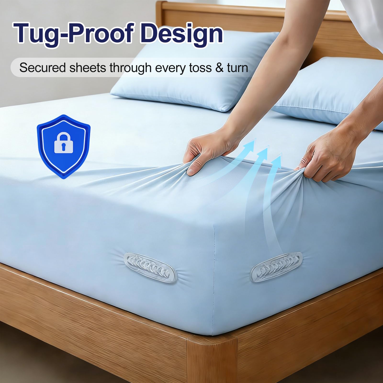 Tenlary détail d'un coin de lit en usage garantissant maintien sans glissement
