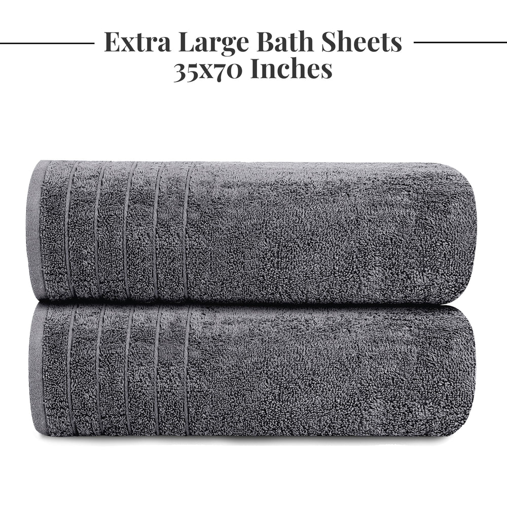 Tens Towels étalé au sol illustrant les dimensions extra-larges pratiques