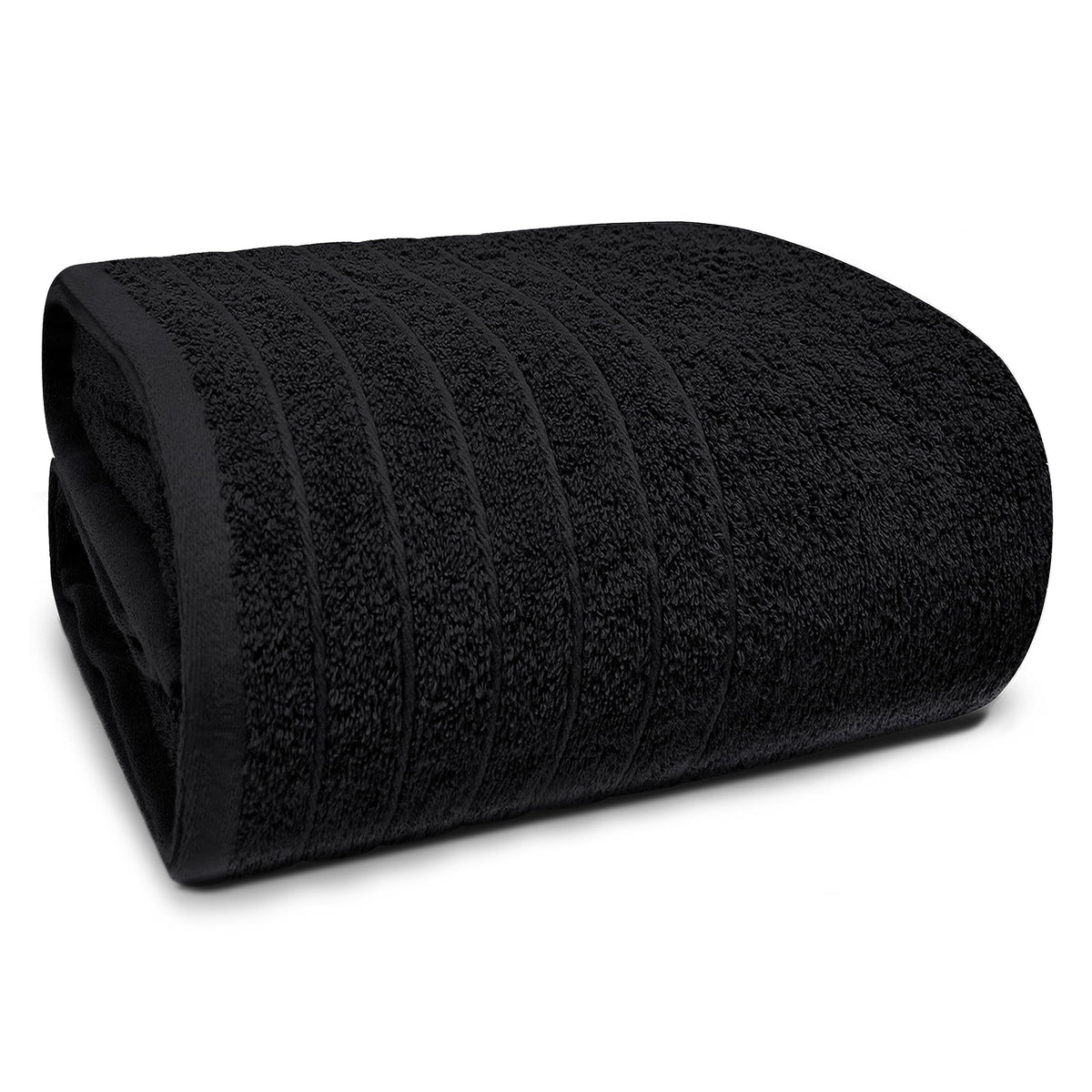 Tens Towels drap de bain jumbo noir face avant montrant taille et coupe enveloppante