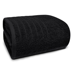 Tens Towels drap de bain jumbo noir face avant montrant taille et coupe enveloppante