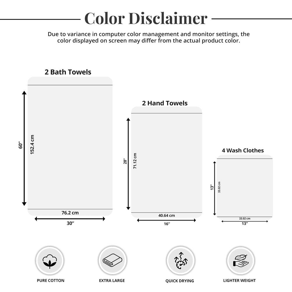 Comparaison taille Tens Towels avec main montrant dimensions réelles et portabilité