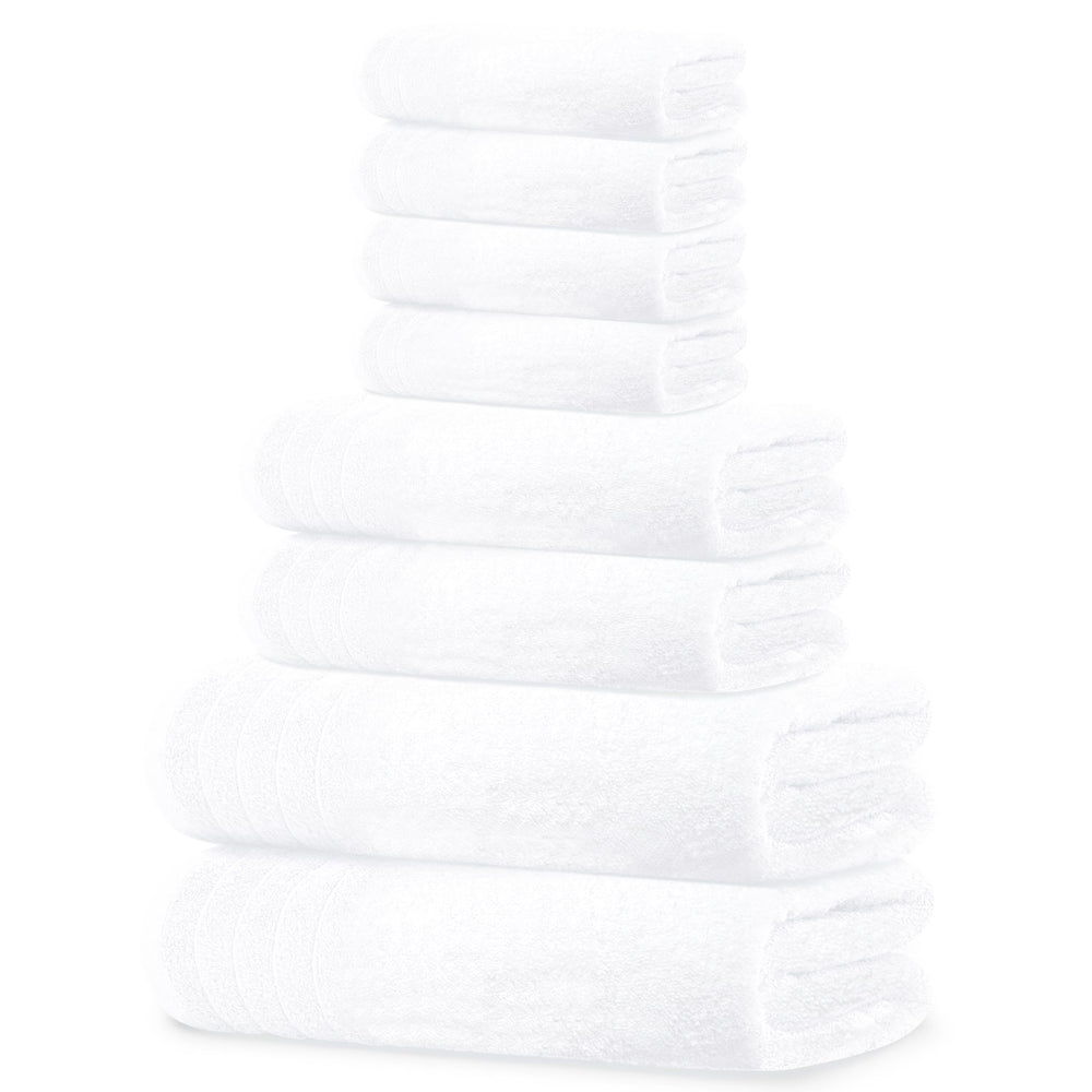 Tens Towels vue avant de l’ensemble 8 pièces montrant packaging propre et minimal