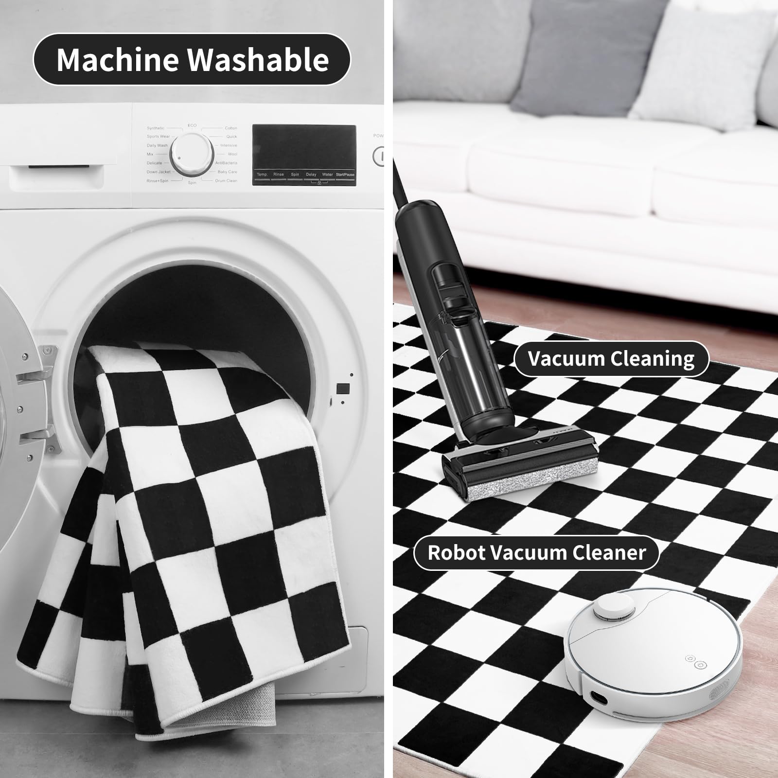 Terrug tapis près d'une règle montrant échelle et taille 4x6 pratique