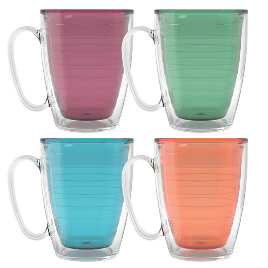Tervis gobelet face pack 4 coloris montrant collection et praticité