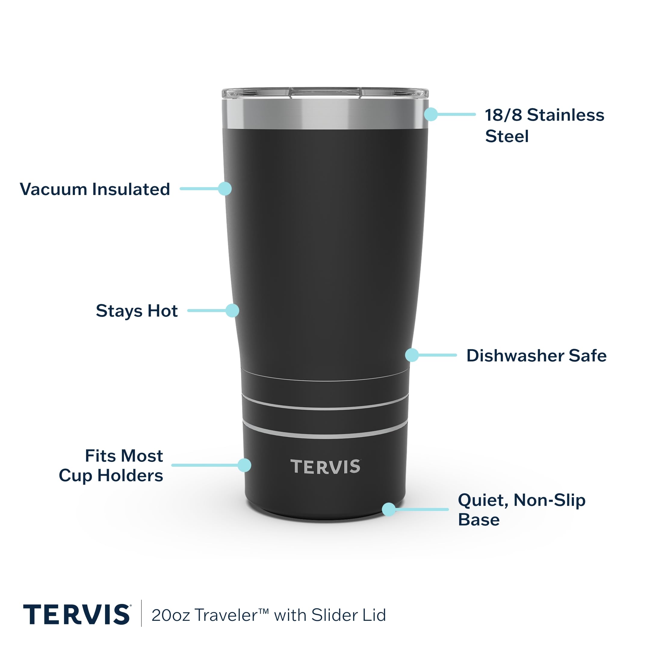 Tervis couvercle slider sans BPA pour boire facilement et limiter fuites