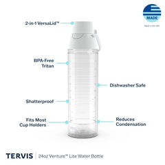Couvercle Tervis Venture Lite détaillé avec bouton poussoir et verrou sécurité