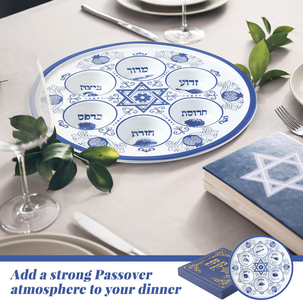 Tessco for you assiette posée sur table de Seder, esthétique et mise en scène fête
