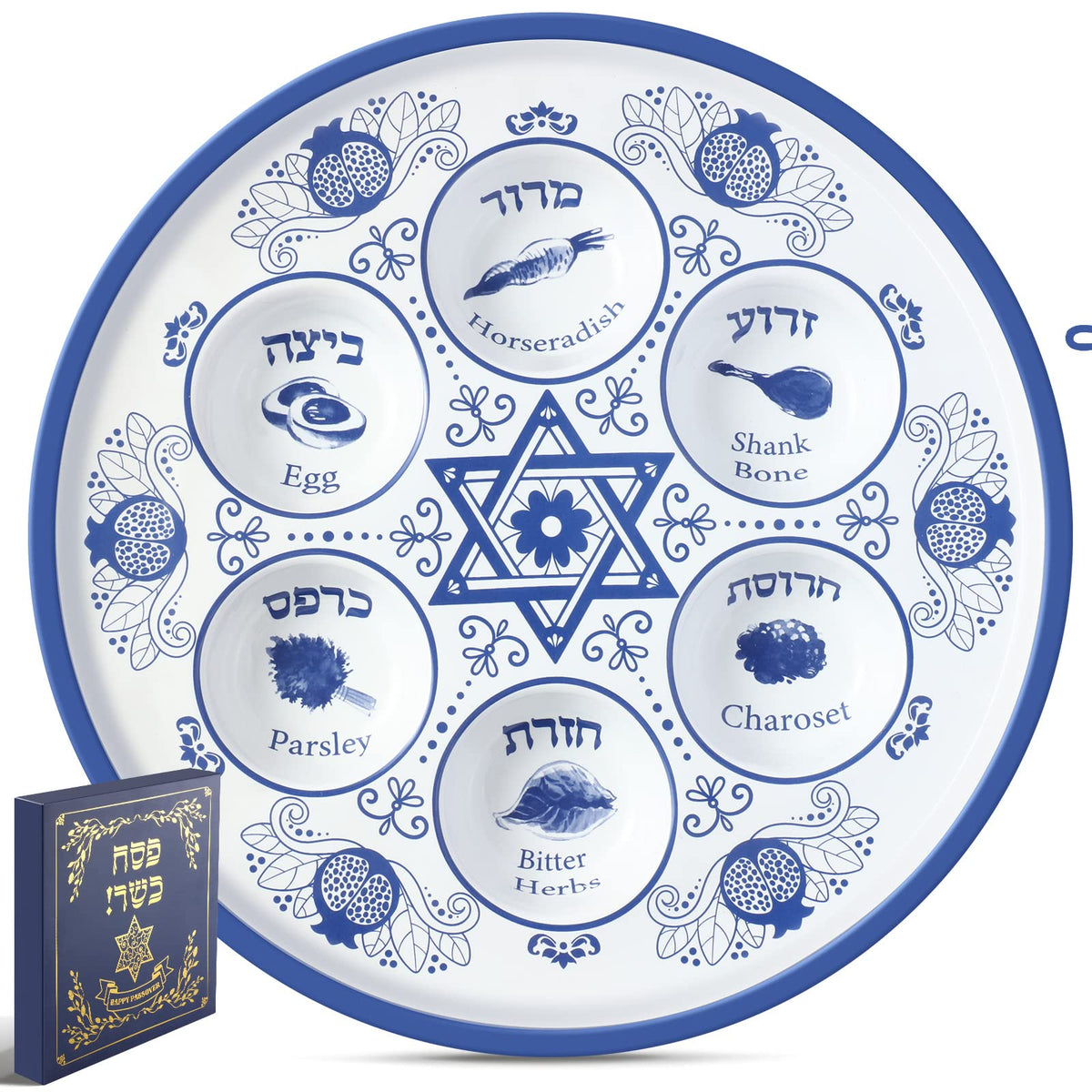 Tessco for you assiette de Seder face décor renaissance, élégance pour la table