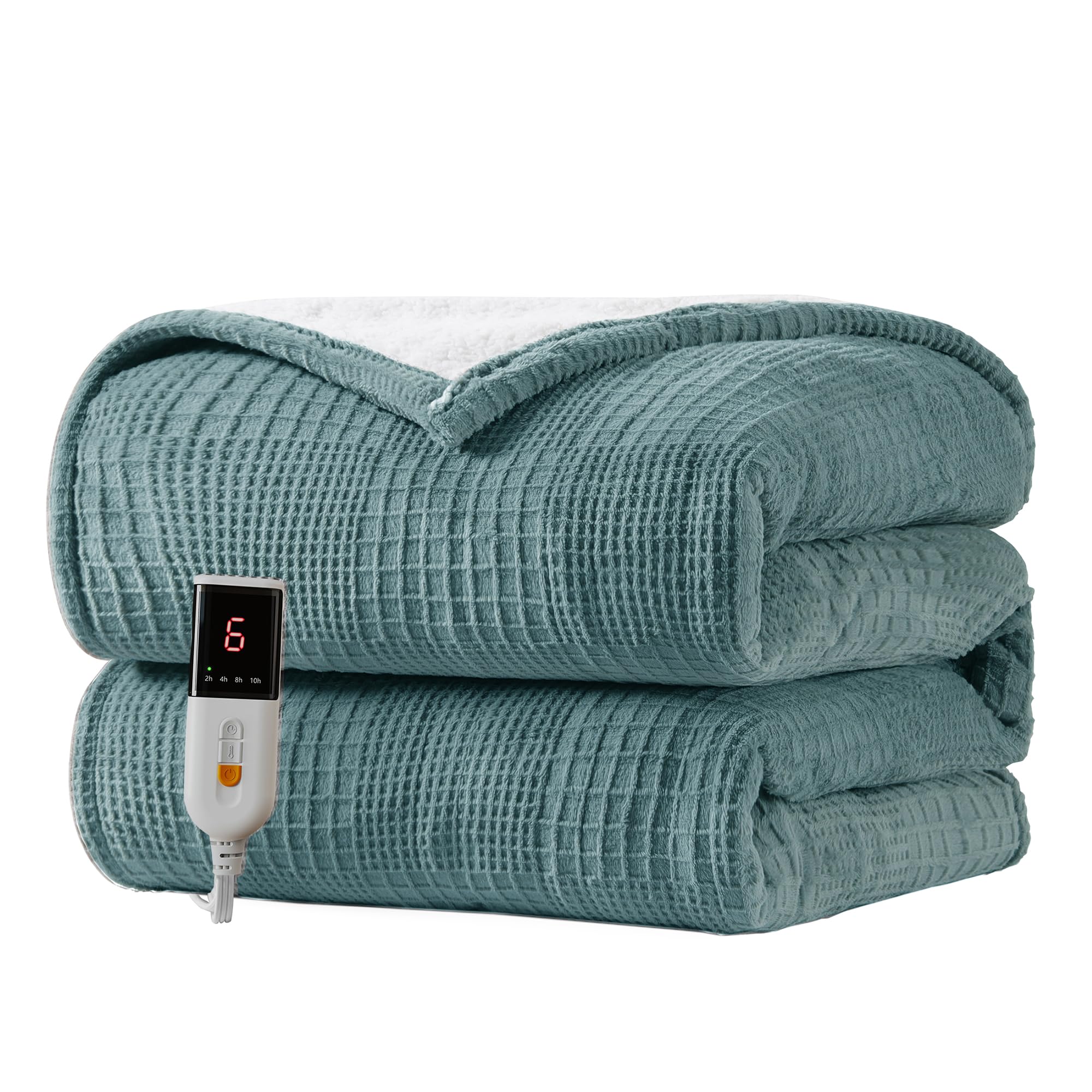 Texciting couverture chauffante devant montrant le tissu et confort