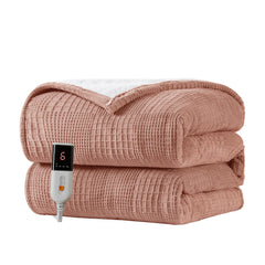 Texciting couverture chauffante face avant montrant design Fog Rose et confort
