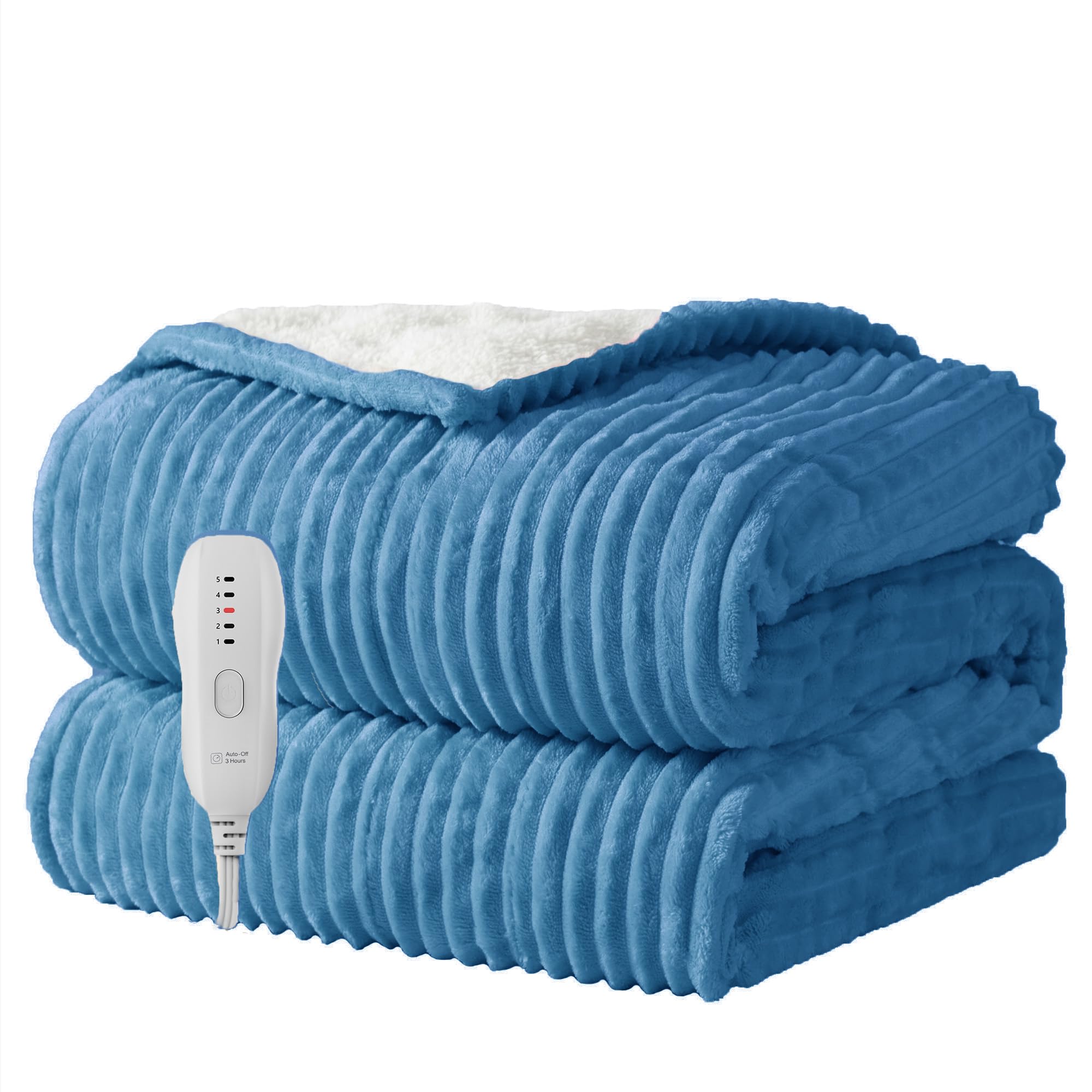 Texciting couverture devant montrant couleur bleue et texture douce pour confort immédiat