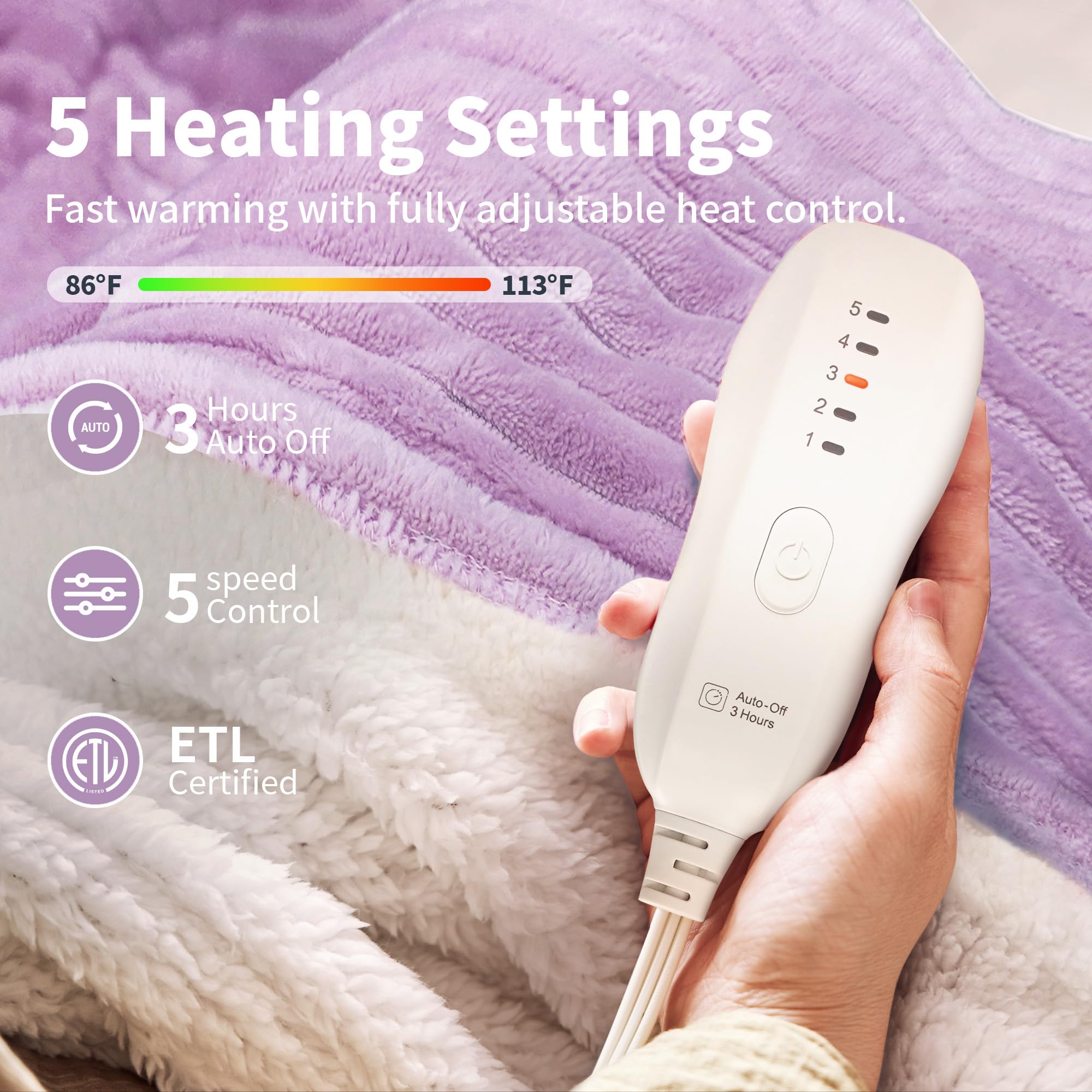 Texciting détail du boîtier de commande montrant contrôles 5 niveaux et facilité d'utilisation