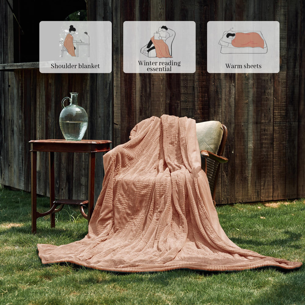 Texciting gros-plan texture coral fleece offrant douceur et chaleur