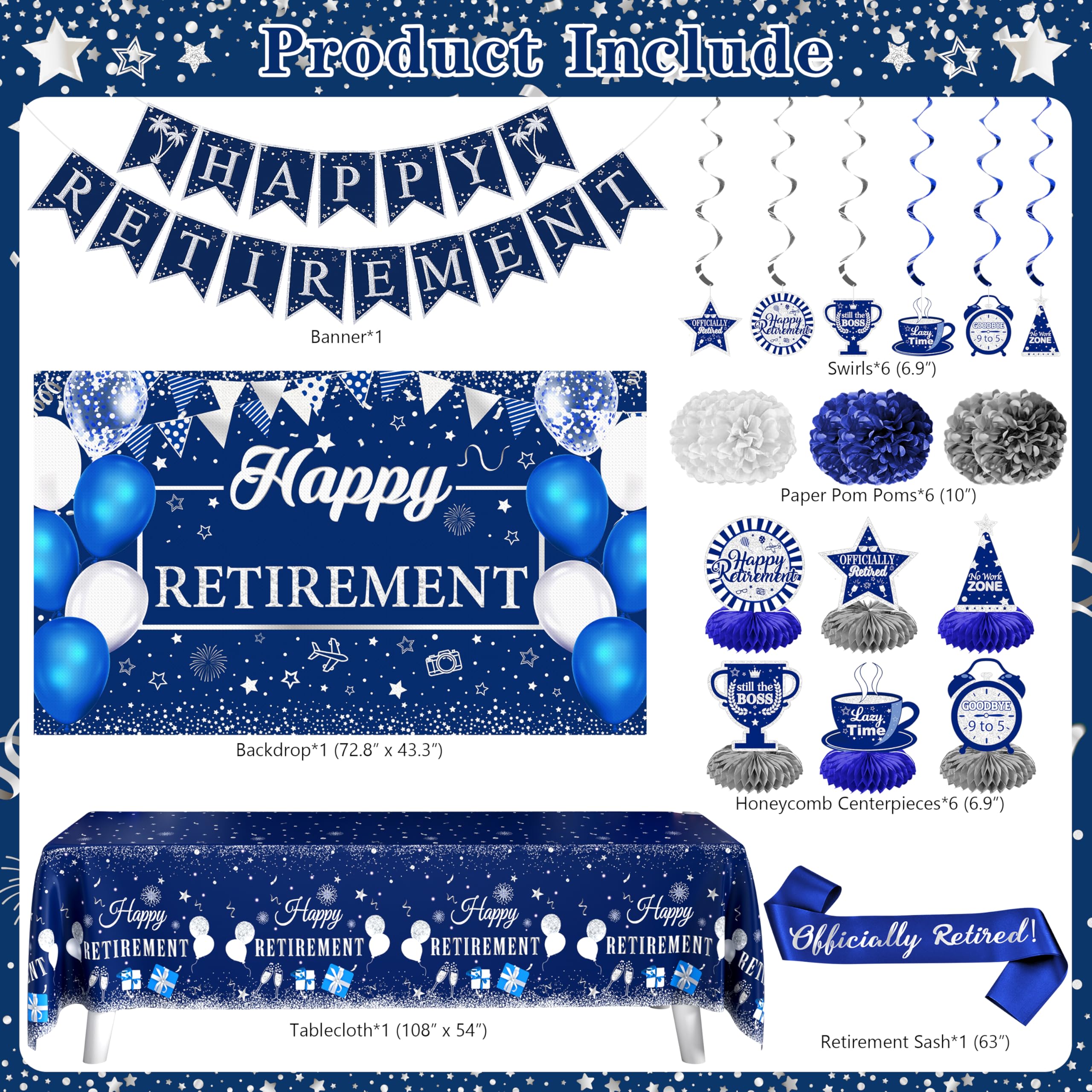 THAWAY bannière et fond bleu argent pour photos festives