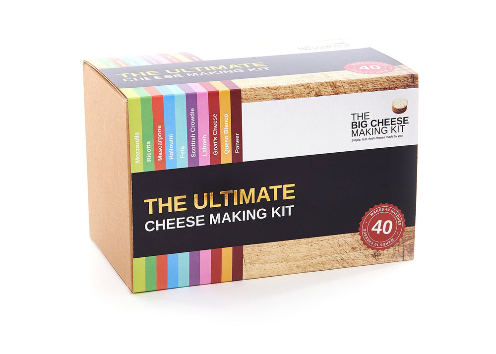 The Big Cheese contenu étalé montrant ingrédients et outils pour 40 fournées