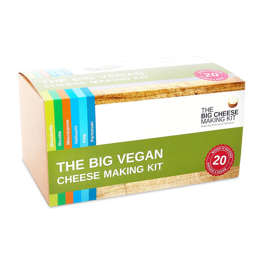 The Big Cheese Making Kit ingrédients mesurés affichés pour préparation précise