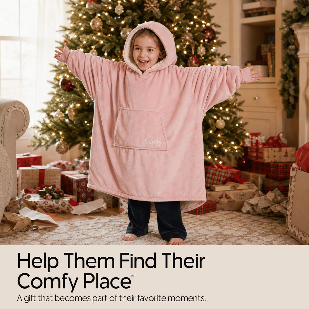 THE COMFY comparaison taille montrant ajustement one size pour enfants