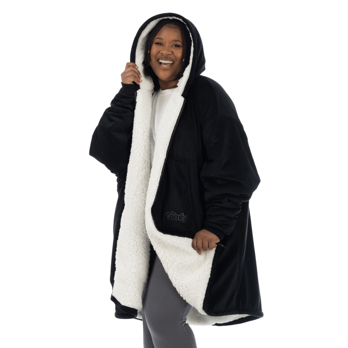 THE COMFY emballage avant montrant produit prêt à offrir et confort instantané