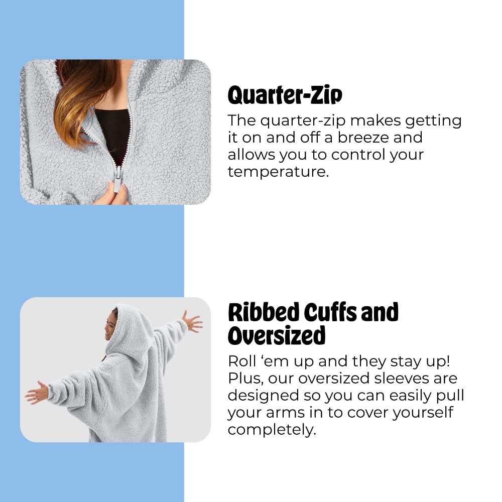 THE COMFY Teddy Bear zip fermé, facilité d'enfilage et ajustement pratique