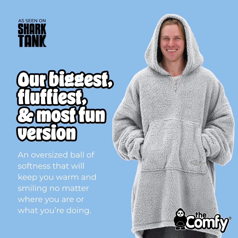 THE COMFY Teddy Bear texture CloudSherpa proche, douceur visible et isolante