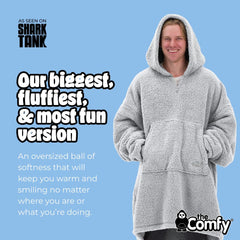 THE COMFY Teddy Bear texture CloudSherpa proche, douceur visible et isolante
