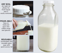 The Dairy Shoppe bouchon snap-on 48 mm gros plan assure fermeture sûre