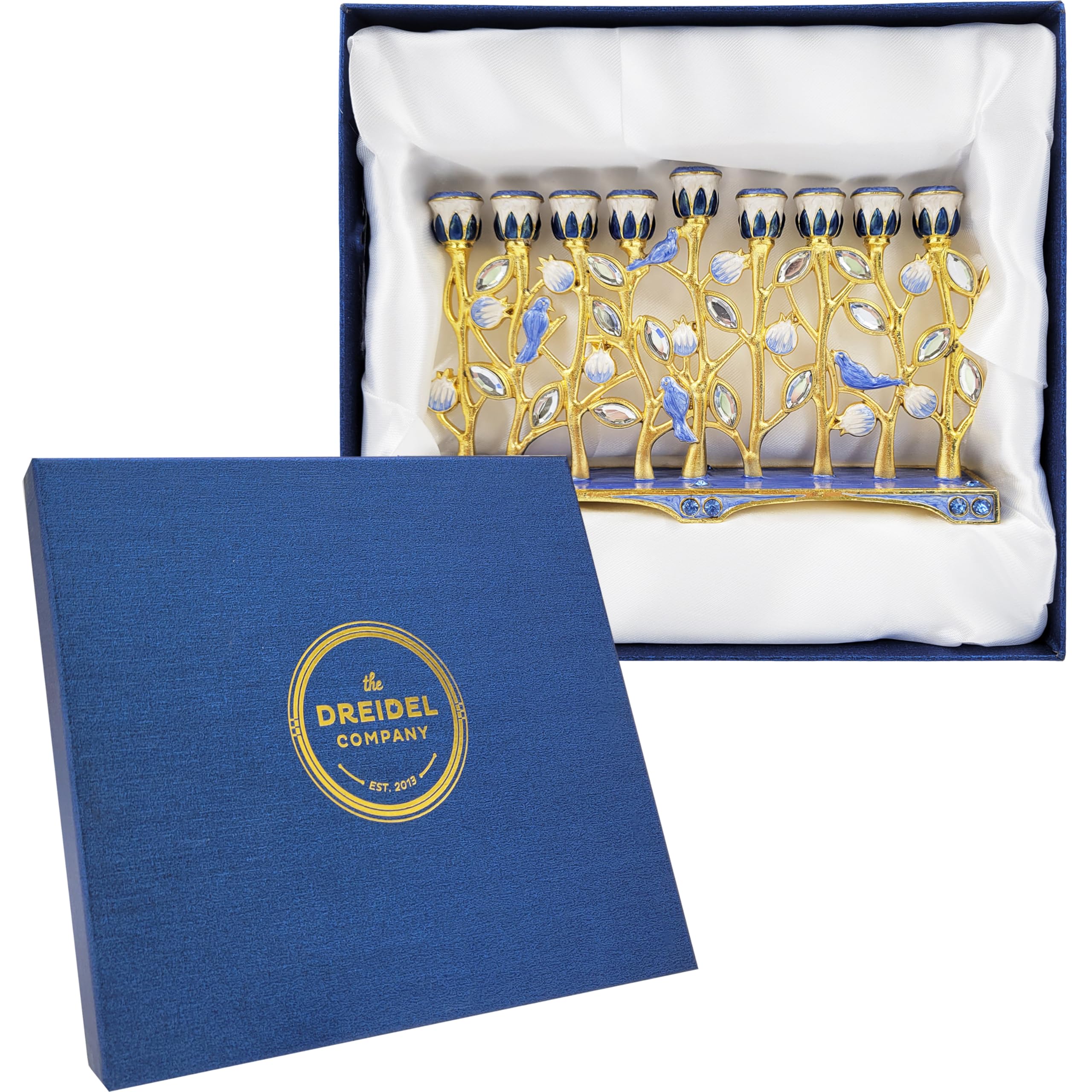 The Dreidel Company menorah à l'échelle de la main pour visualiser taille pratique et transport