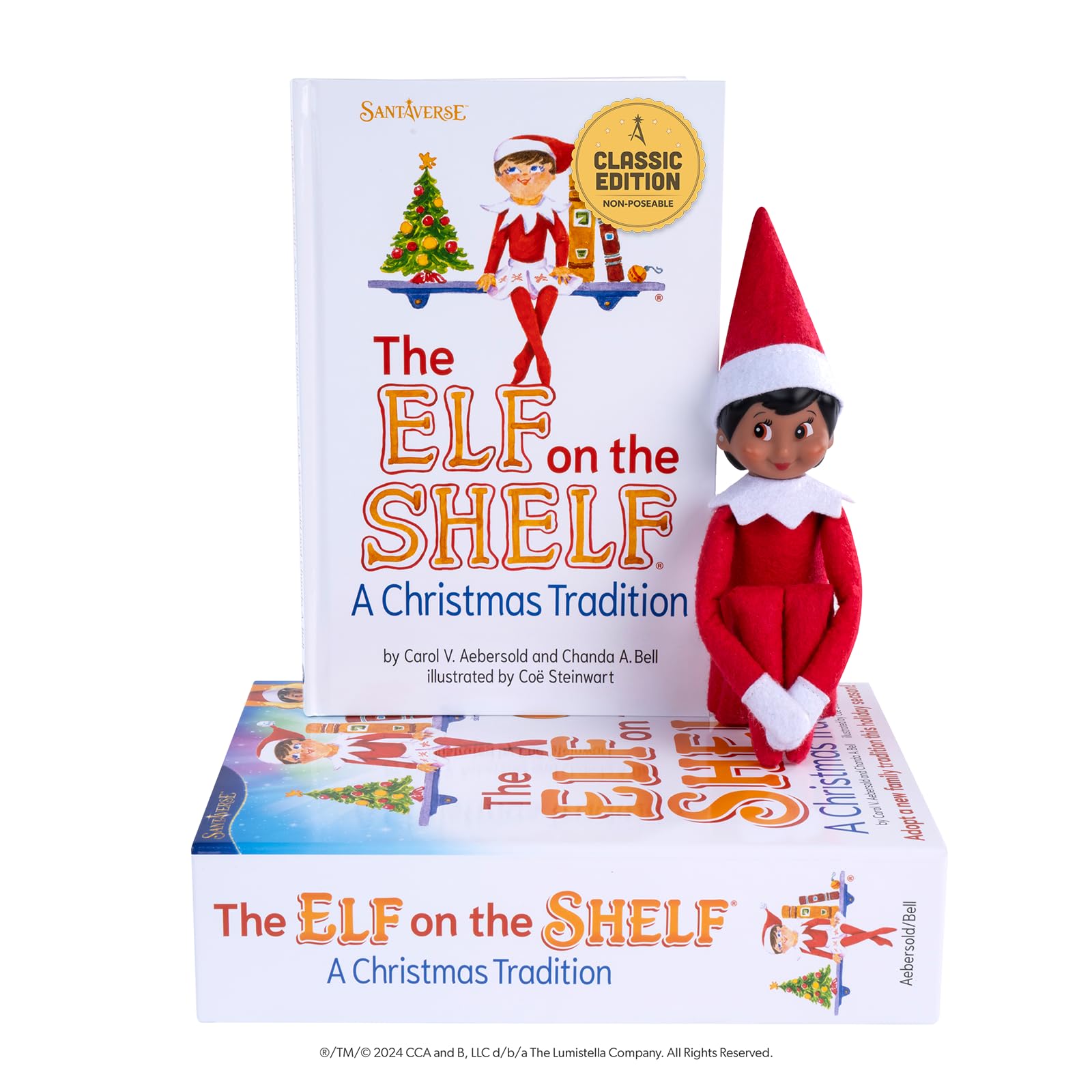 The Elf on the Shelf vue d'ensemble du coffret montrant contenu et présentation festive