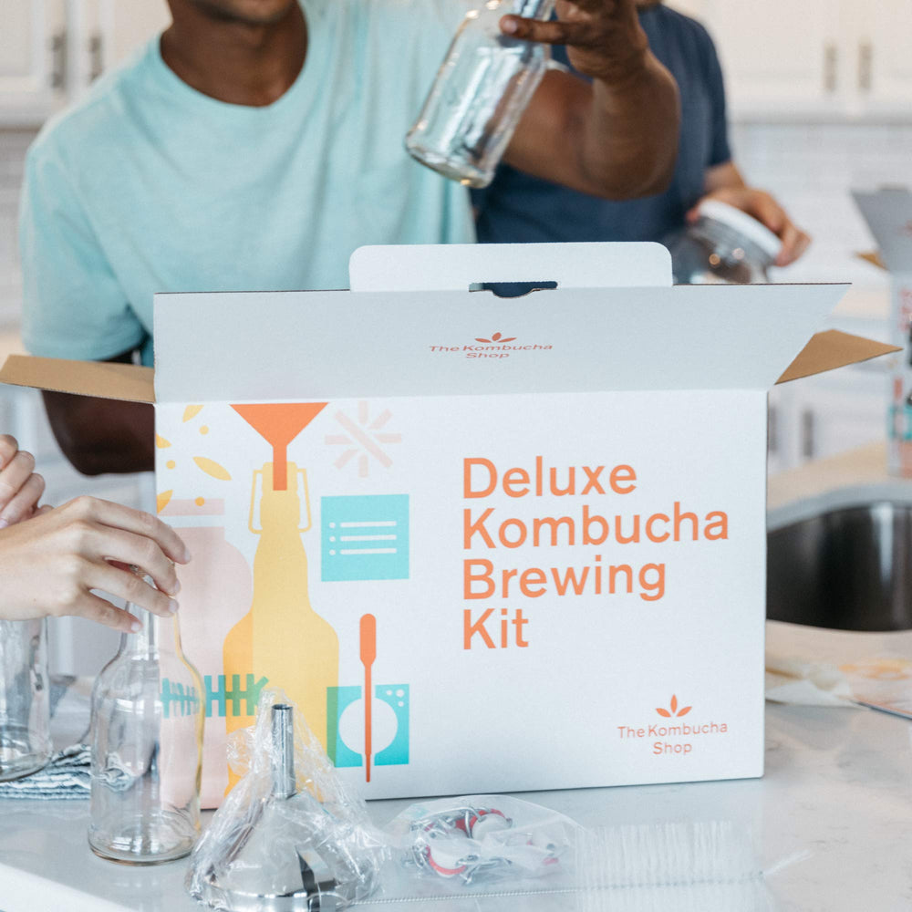 The Kombucha Shop bouteille swing-top en verre épais montrant le joint fiable pour la carbonatation