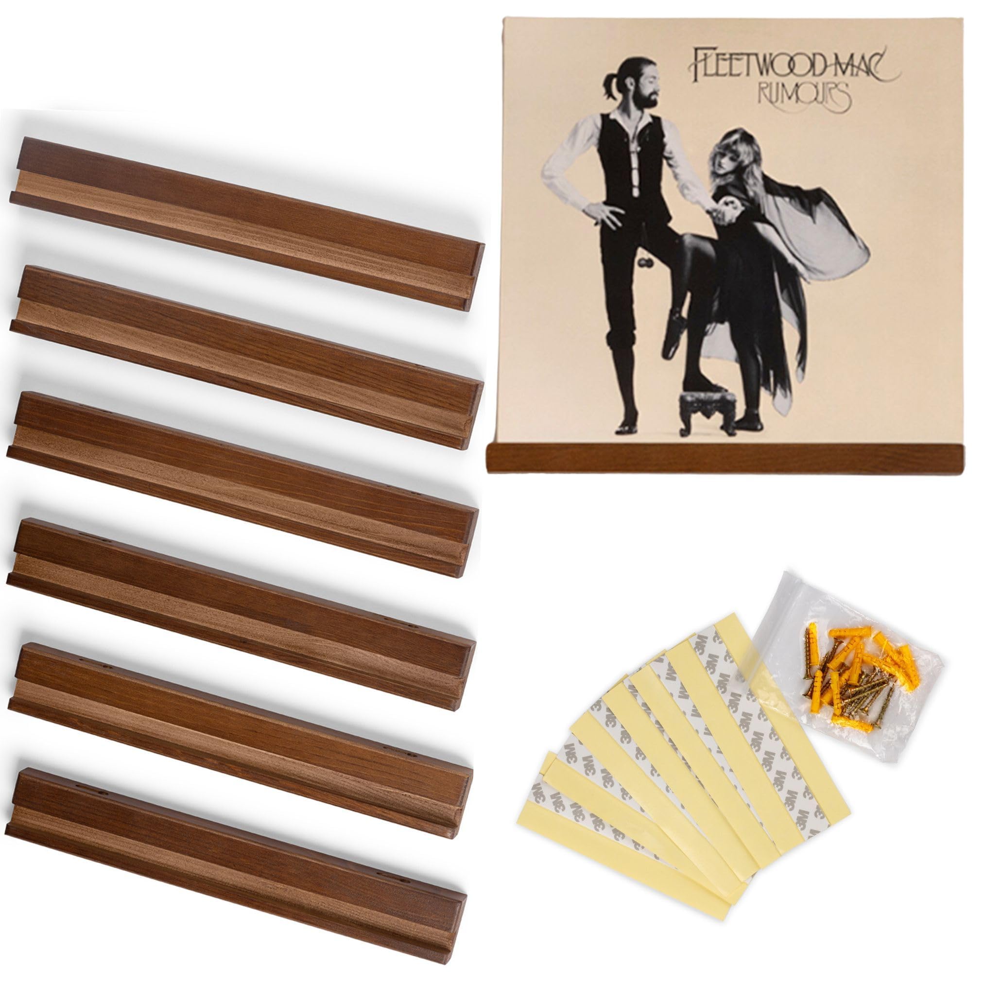 The Retro Apothecary étagère murale face visible exposant une pochette — élégant et protecteur