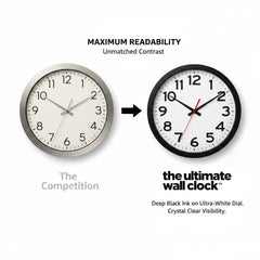 The Ultimate Wall Clock profil du cadre et verre, finition durable