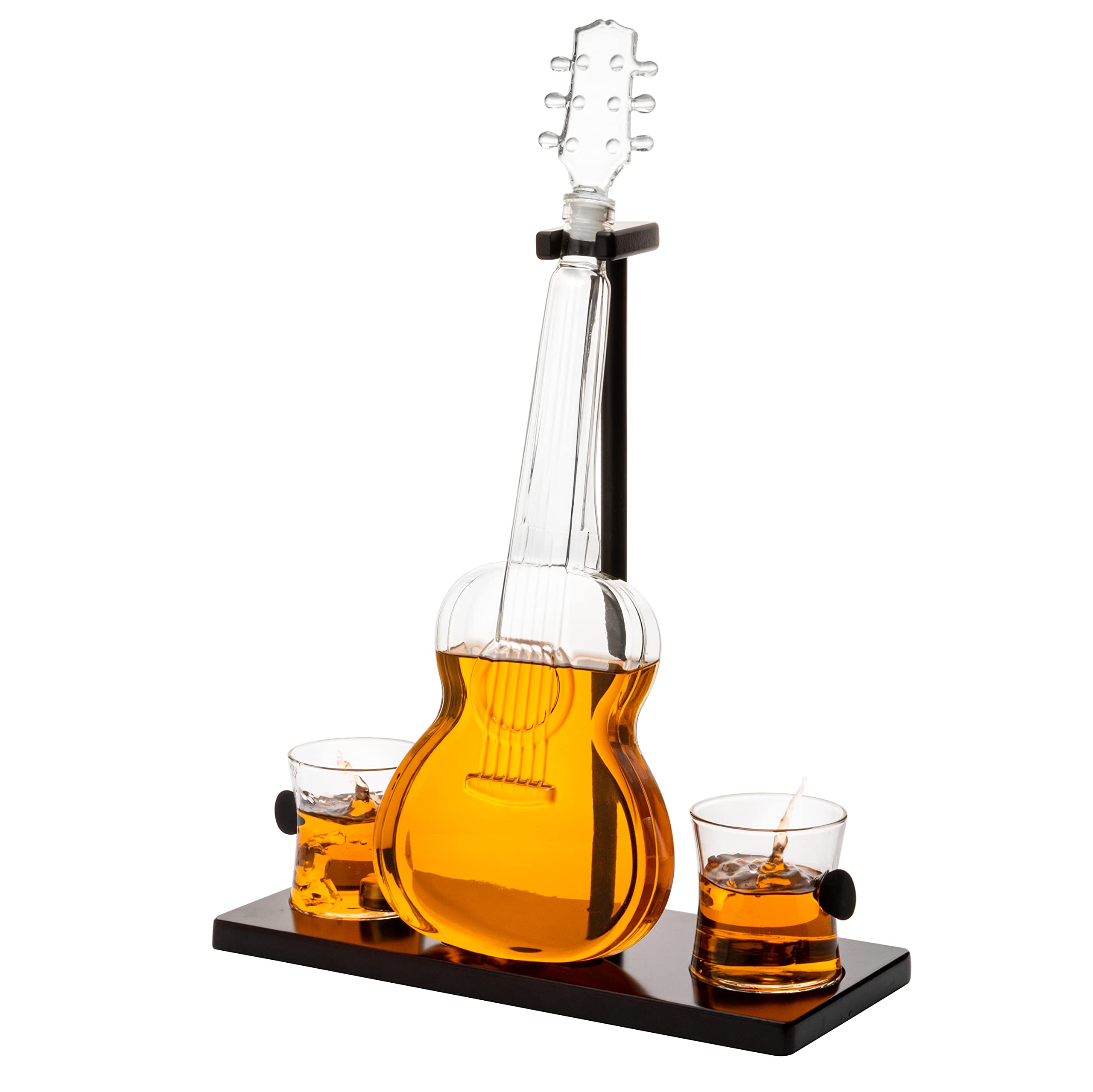 The Wine Savant carafe guitare face avant montrant silhouette décorative et élégance