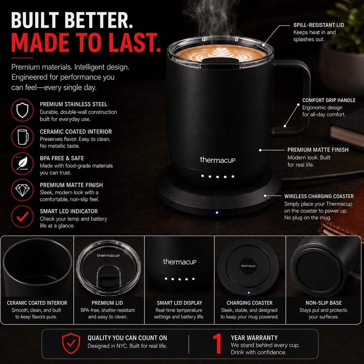 THERMACUP comparaison avec une main montrant la taille portable et ergonomie